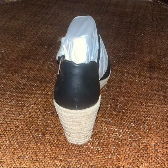 Naturalizer Black Leather Bianca Woven Wedge Sandals Women’s Size 11 - Picture 7 of 9